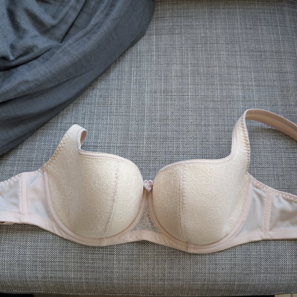 Rosme Women's Balconette Bra 32G with Push Up Effect Sexy Lace Demi Half Cup